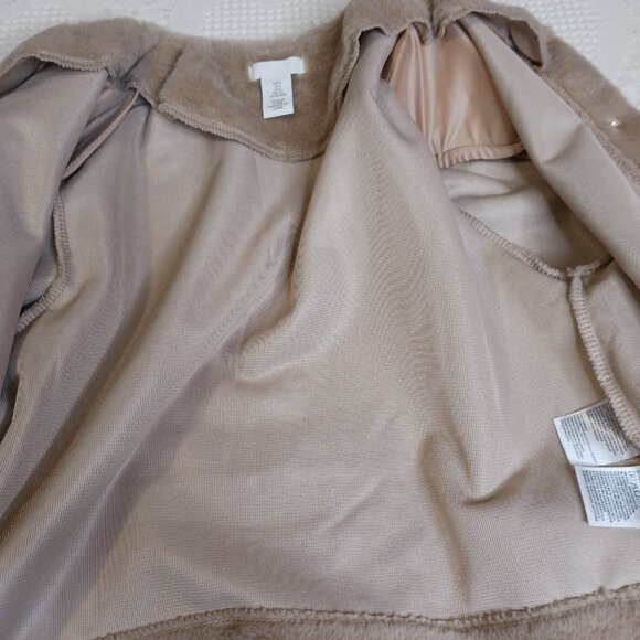 H & M Women's Teddy Cardigan Beige Soft and Fluffy size S - Picture 3 of 10